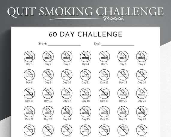 Quit Smoking Printable Challenge. Stop Smoking Tracker. - Etsy Norway Quit Smoking Printable Challenge. Stop Smoking Tracker. - Etsy Norway