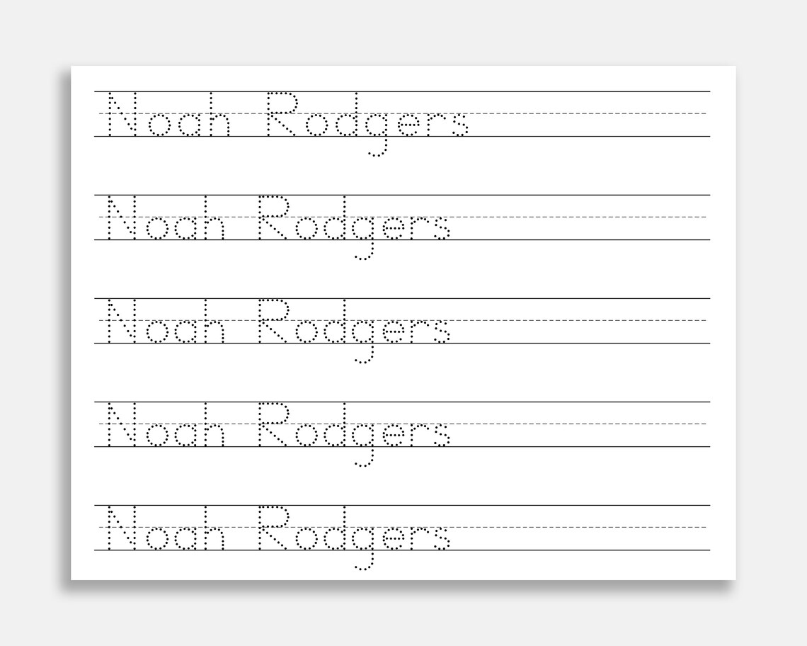 Dot Name Tracing Sheet. Dot Name Writing. Dot Name Paper Name - Etsy