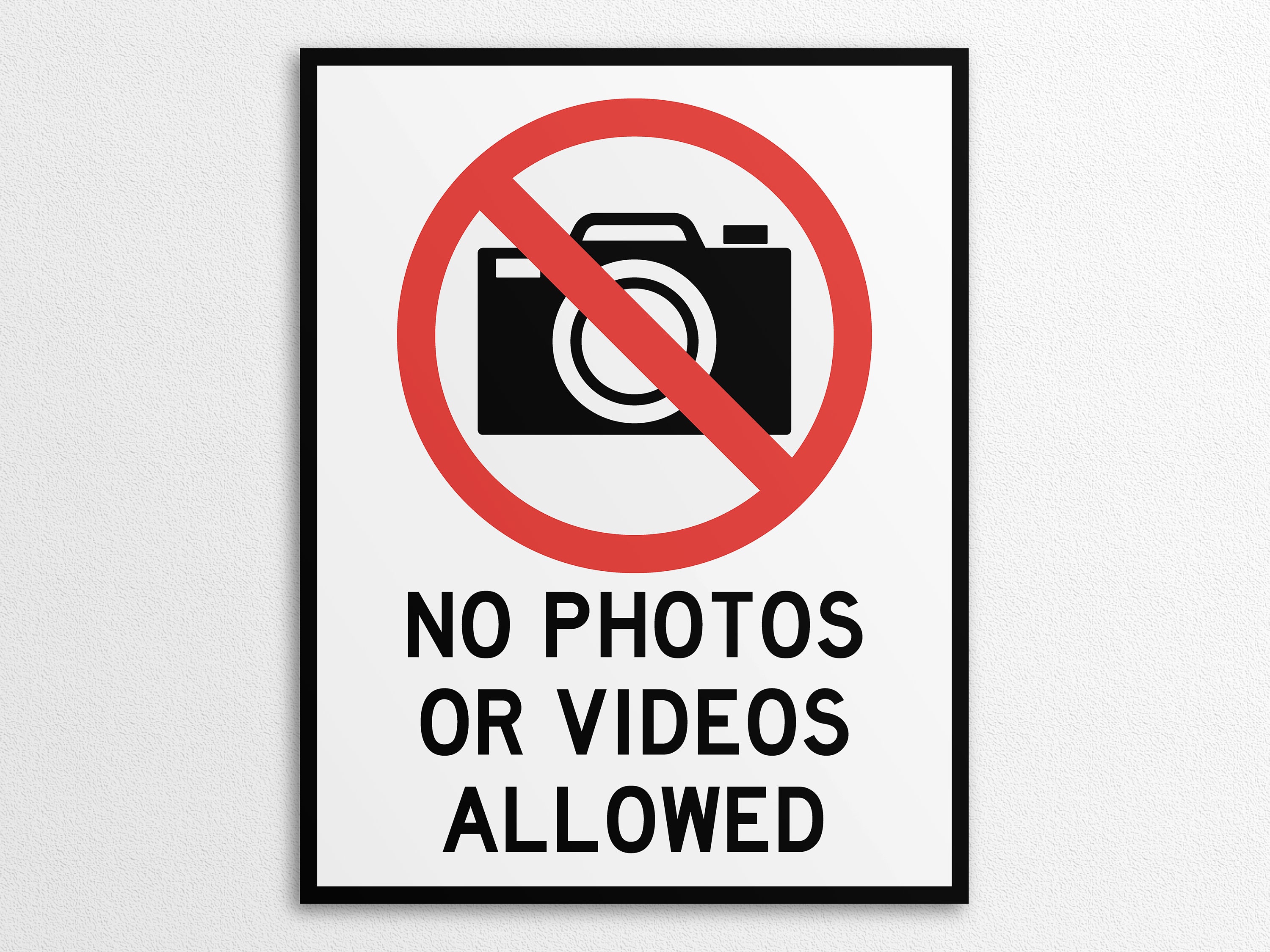 Printable No Photos or Video Allowed Sign in US Letter and A4 Sizes, Instant Download PDF
