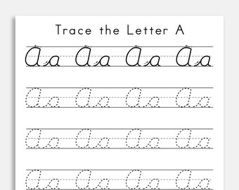 cursive printables etsy