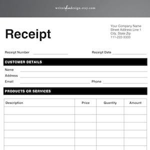 Receipt Template. PDF/Google Docs/Microsoft Word. Receipt Form. Customer Receipt.