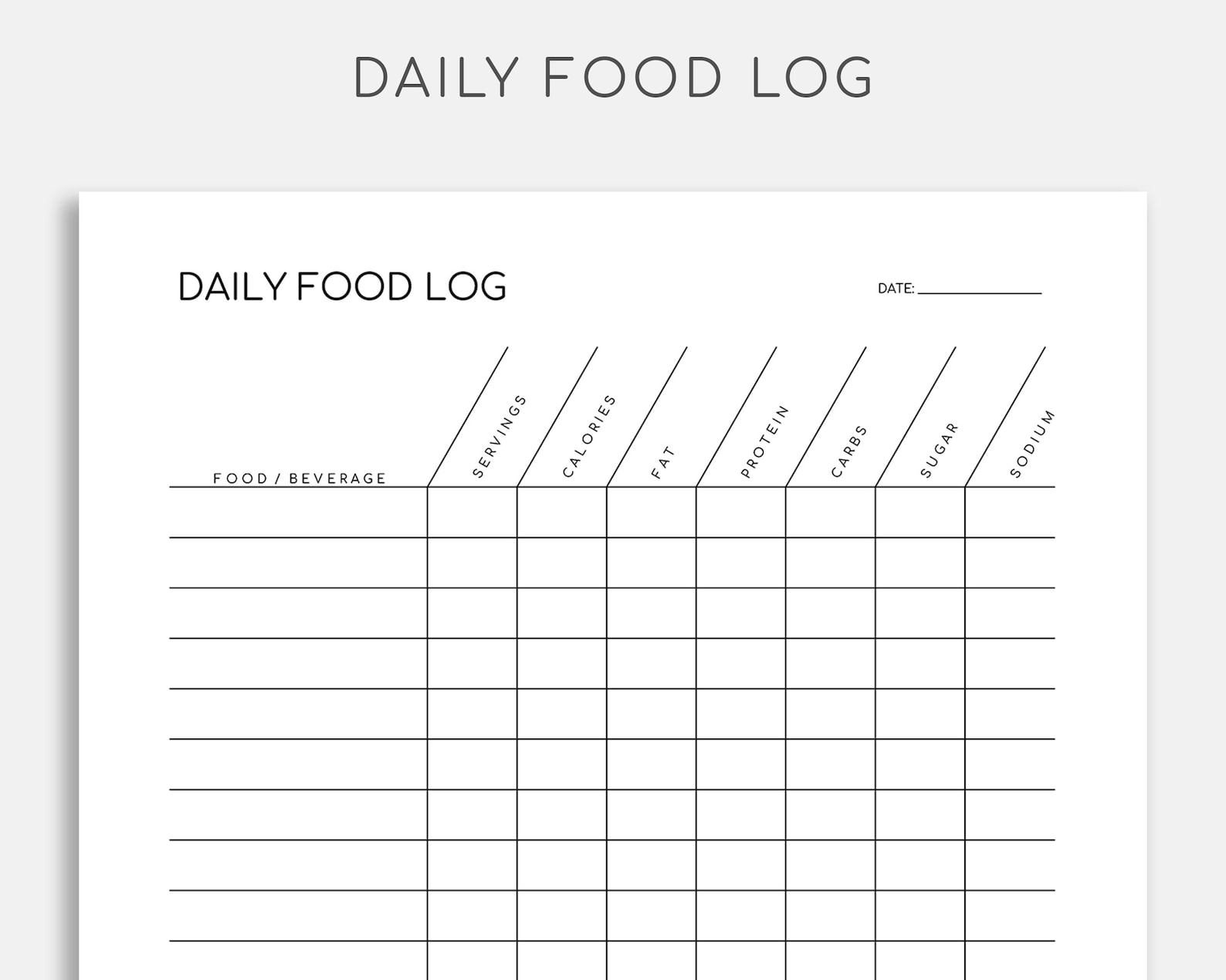 Daily Food Log App Daily Food Log App