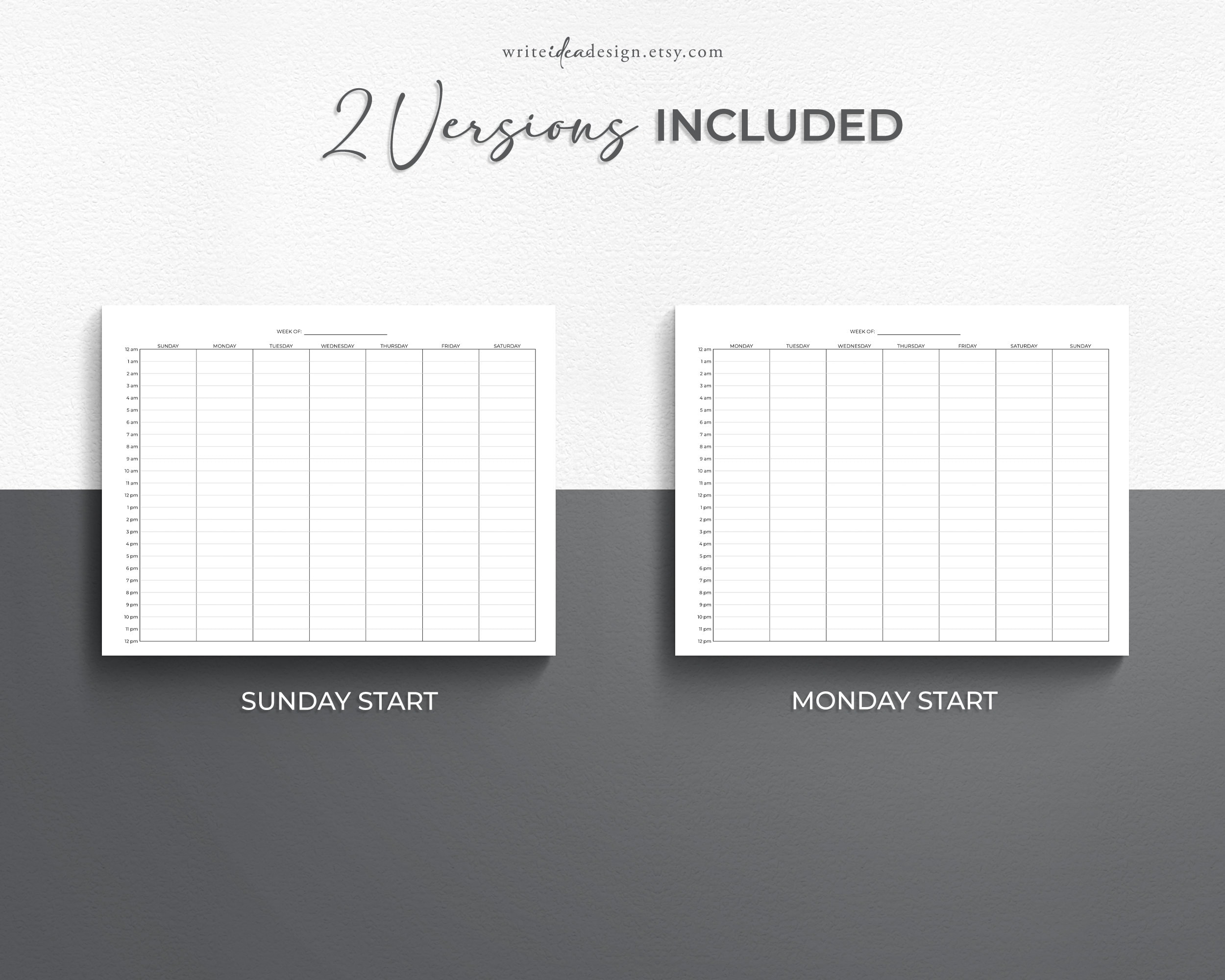 Printable Weekly Time Blocking Planner: 24 Hour Schedule (PDF) - Etsy
