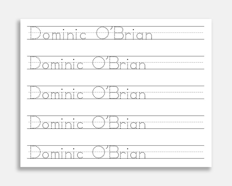 Dot Name Tracing Sheet. Dot Name Writing. Dot Name Paper Name Etsy