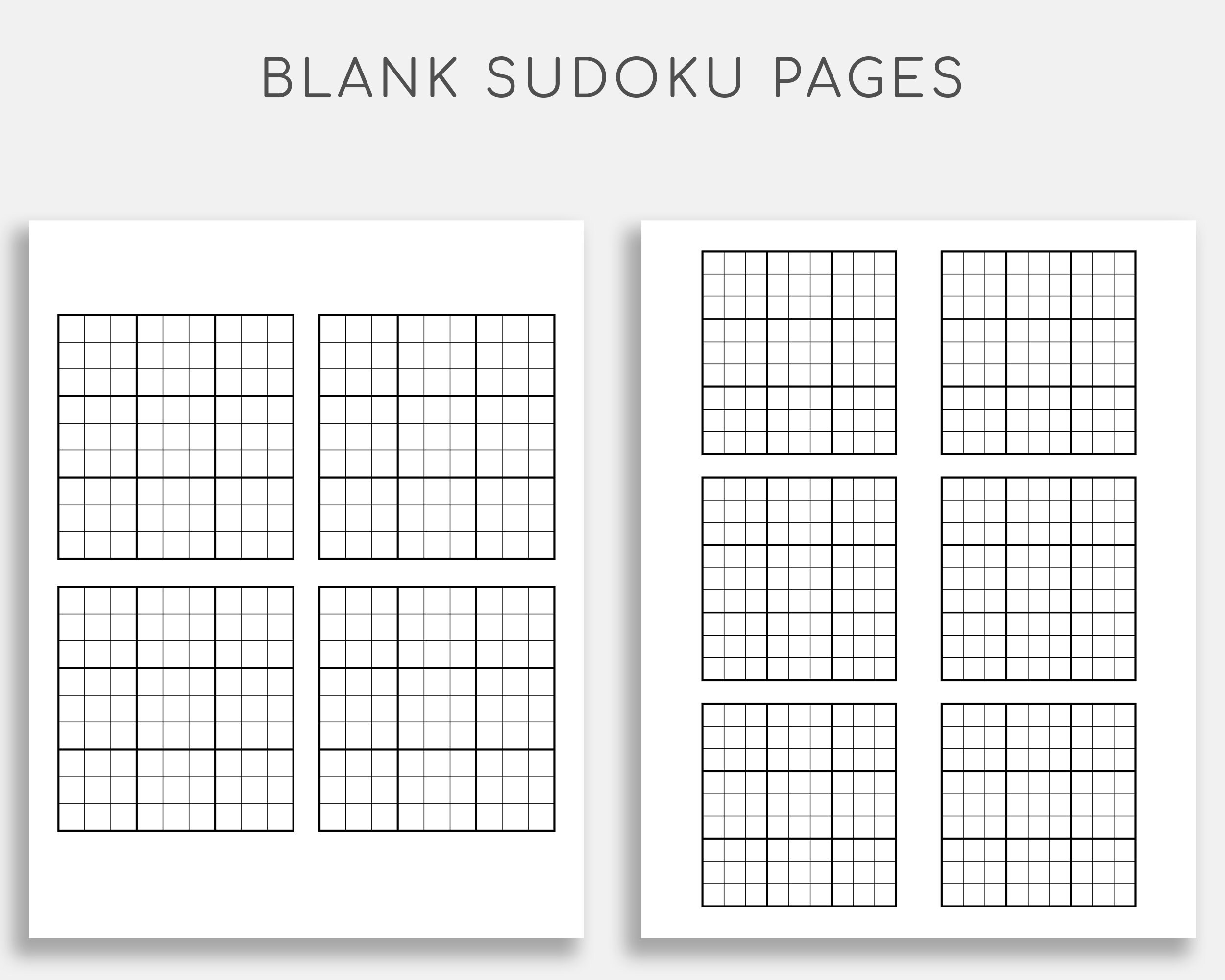 blank sudoku pages printable blank sudoku sudoku grid etsy