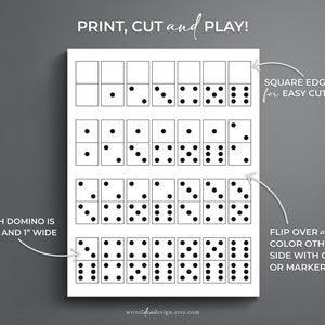 Printable Domino Set - 28 Double-six Dominoes on a Single Page ...
