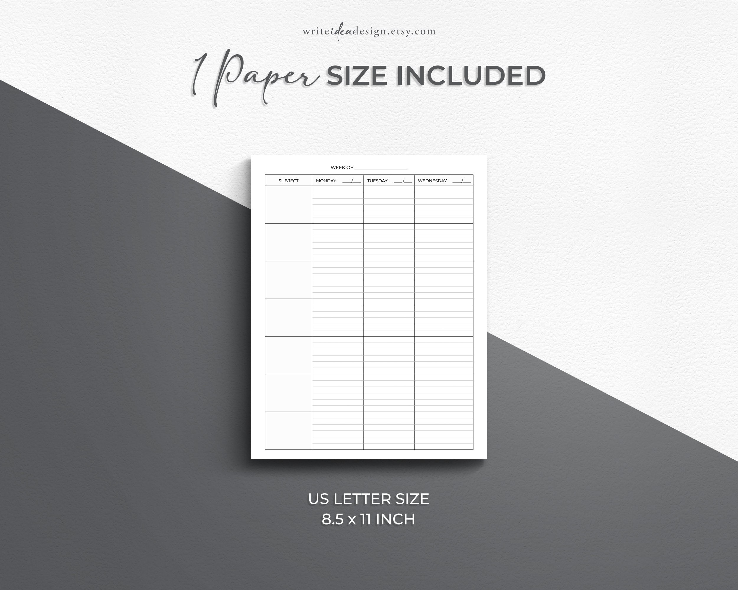 Printable Teacher Lesson Plan Template, Weekly Planner (PDF) - Etsy