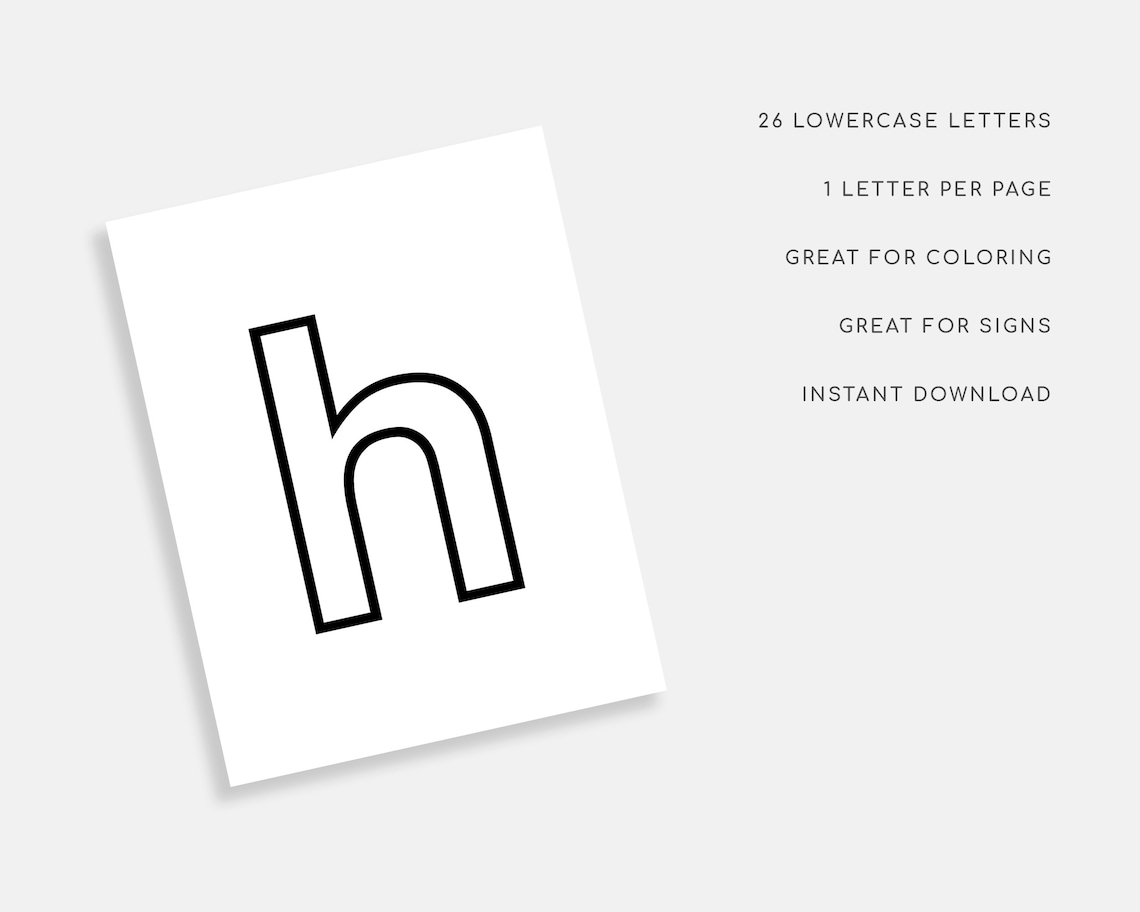 Printable Lowercase Letters Printable Alphabet 26 Pages Etsy Printable Lowercase Letters Printable Alphabet 26 Pages Etsy