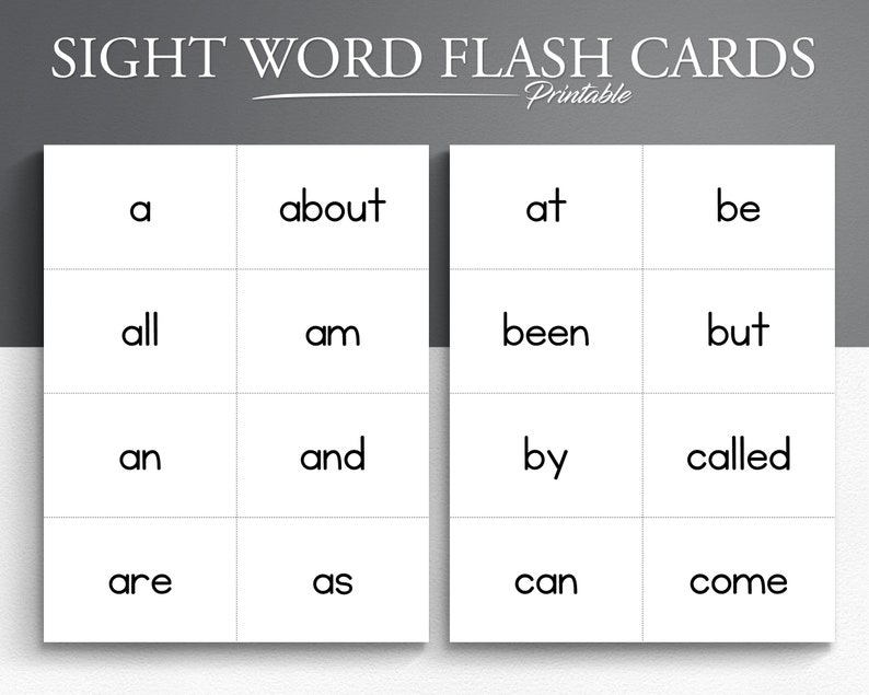100 Sight Words Printable Flash Card. Kindergarten Sight Words. Sight ...