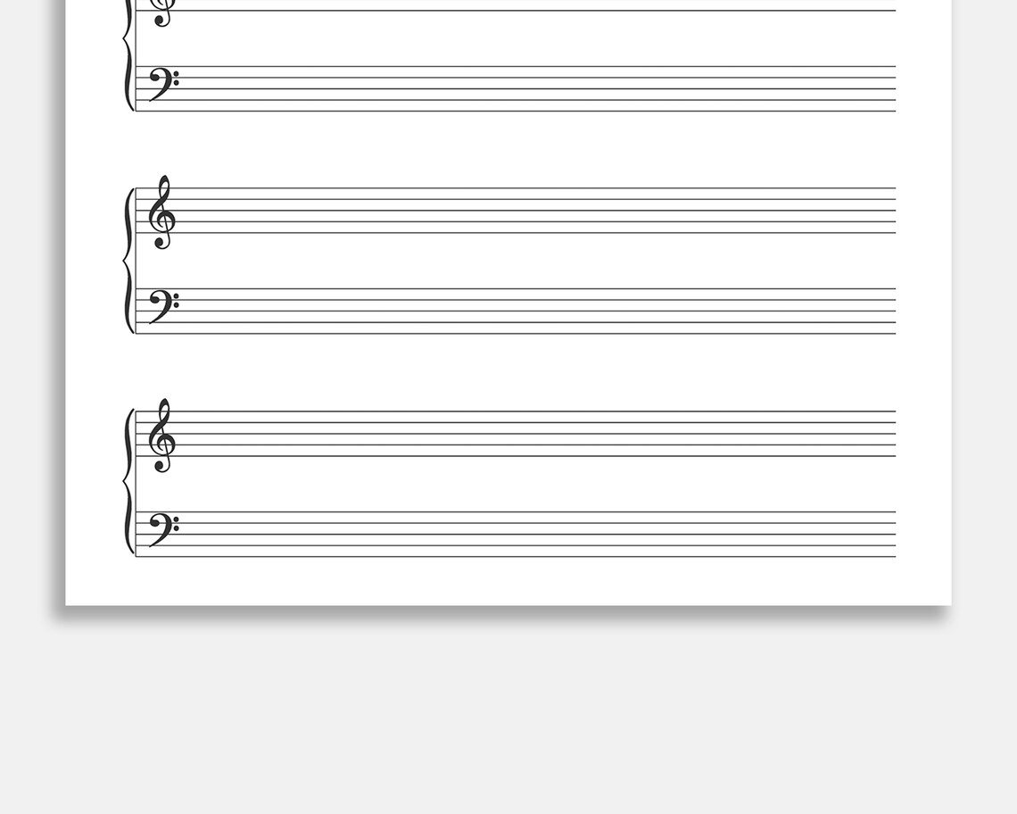 Printable Sheet Music for Letter/A4. Blank Sheet Music | Etsy