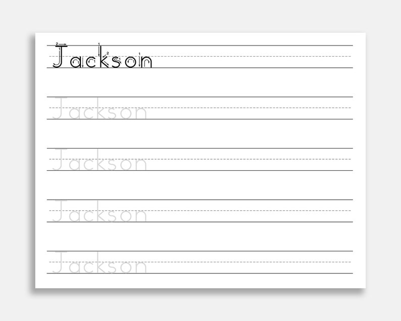 Name Tracing Sheet. Name Writing. Name Worksheet. Learn to Etsy