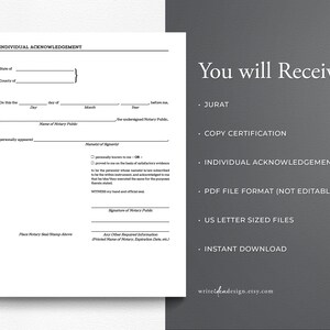 Printable Notary Certificates Set. Notary Public Certifications ...