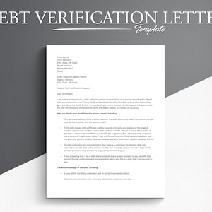 Plantilla de carta de verificación de deuda. Documentos de Google/Microsoft Word. Carta de Validación de Deuda.