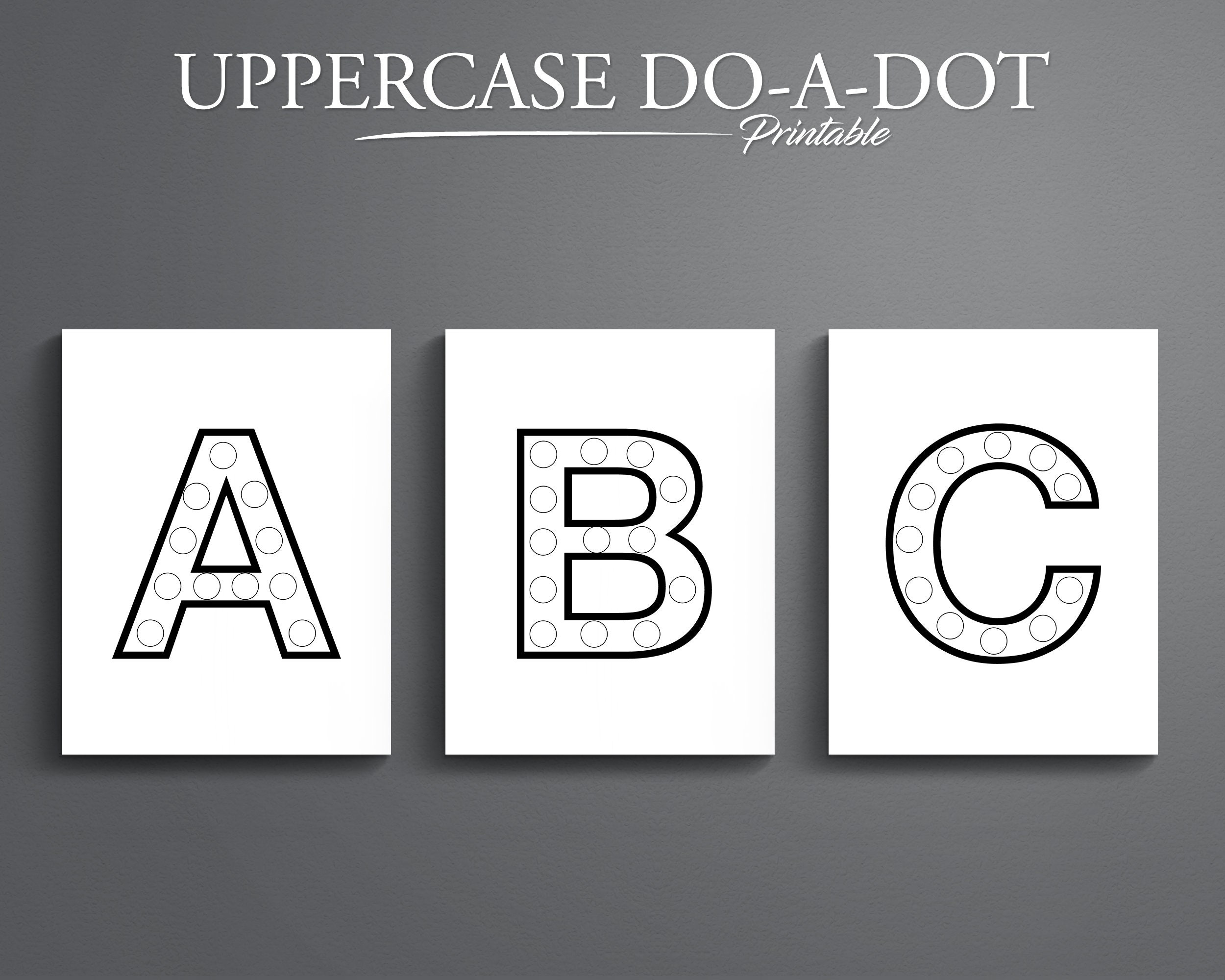 Printable Uppercase Do-a-dot Letters. Printable Dot Alphabet. - Etsy Israel