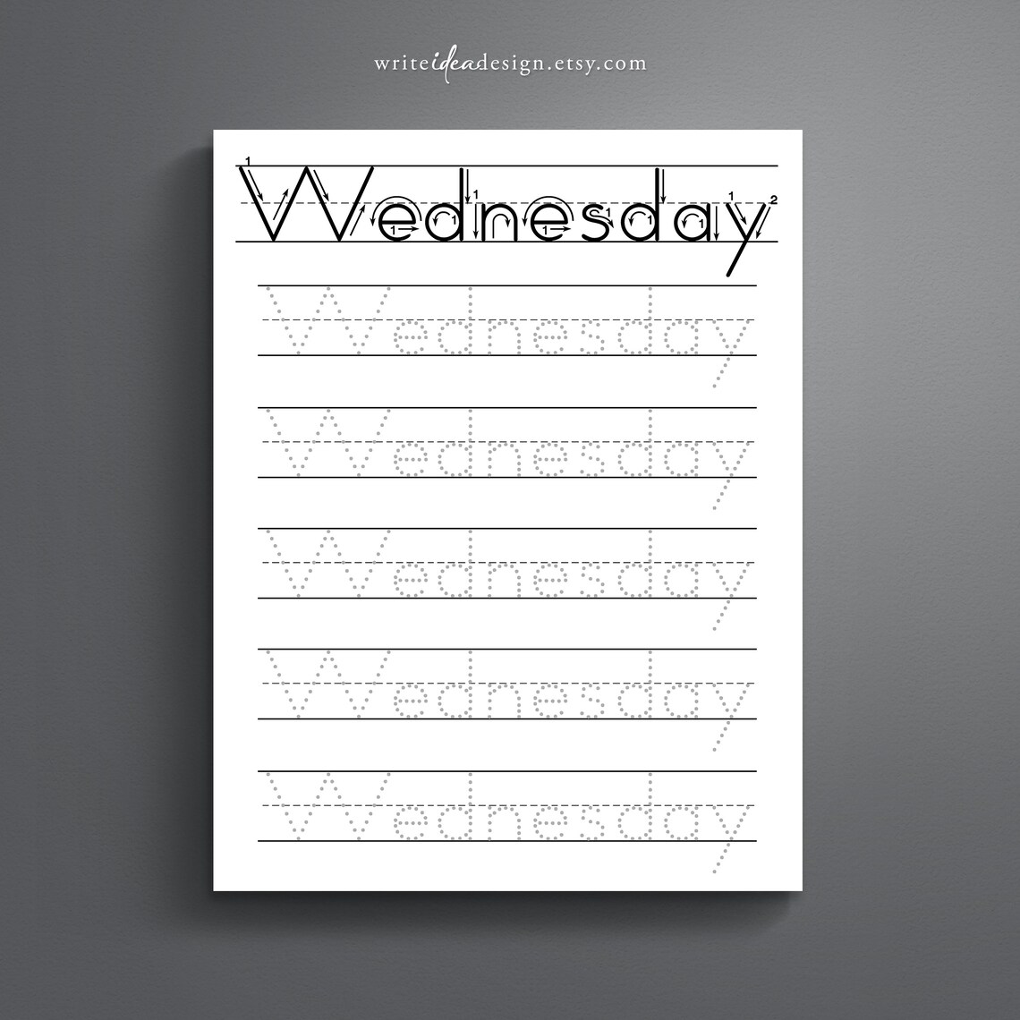 Printable Days of the Week Tracing Worksheets. Kids Handwriting ...