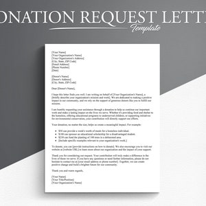 Professional Donation Request Letter Template. Google Docs/Microsoft Word.