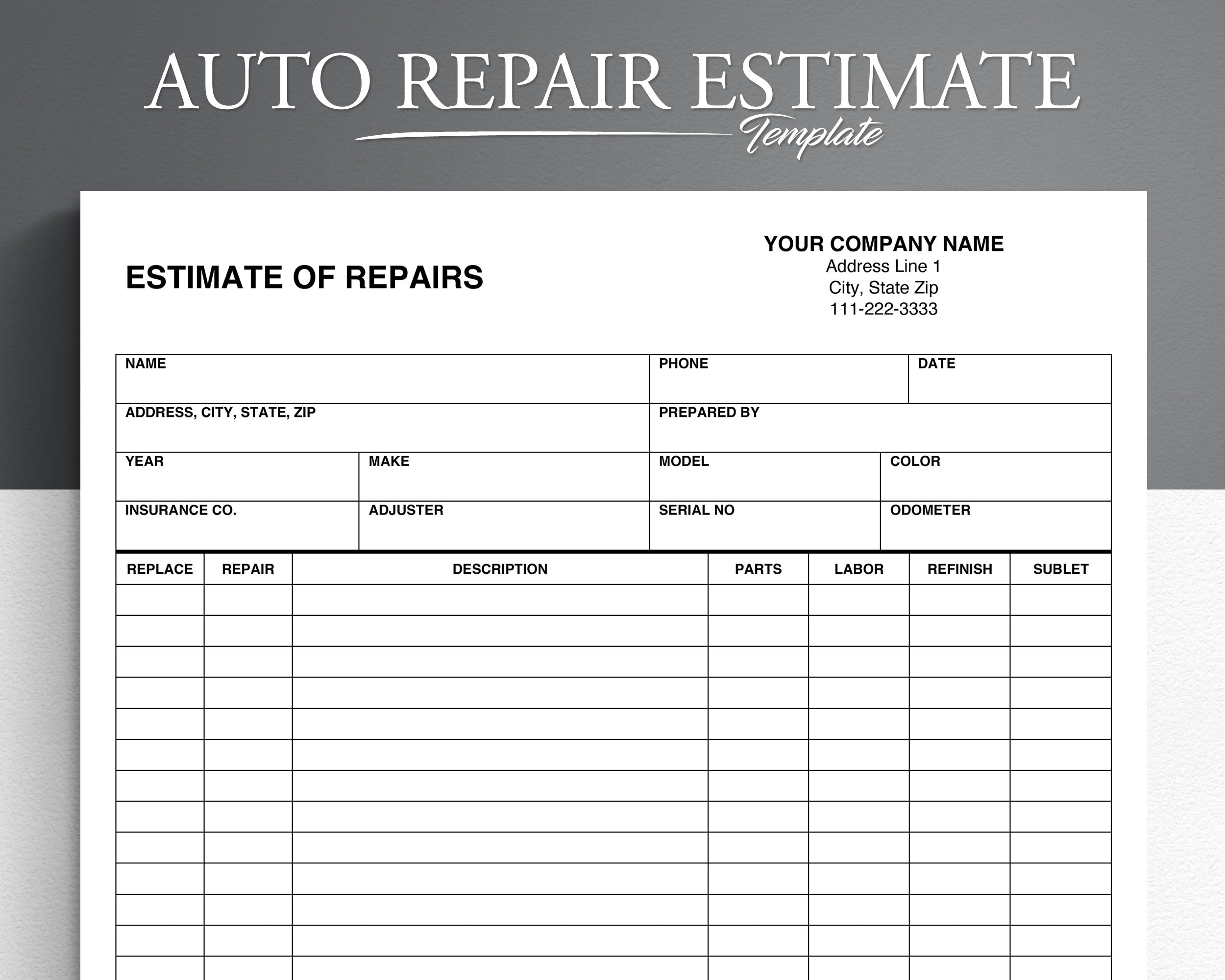 auto-repair-estimate-body-shop-estimate-auto-body-estimator-etsy-uk