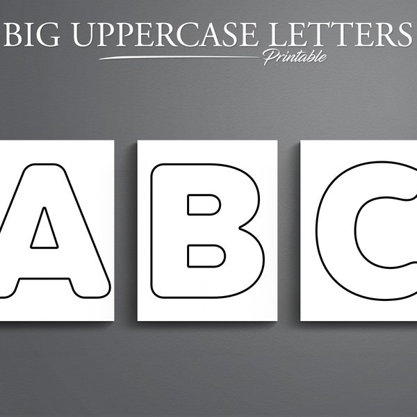 Printable Big Uppercase Letters. Printable Alphabet. 26 Pages.