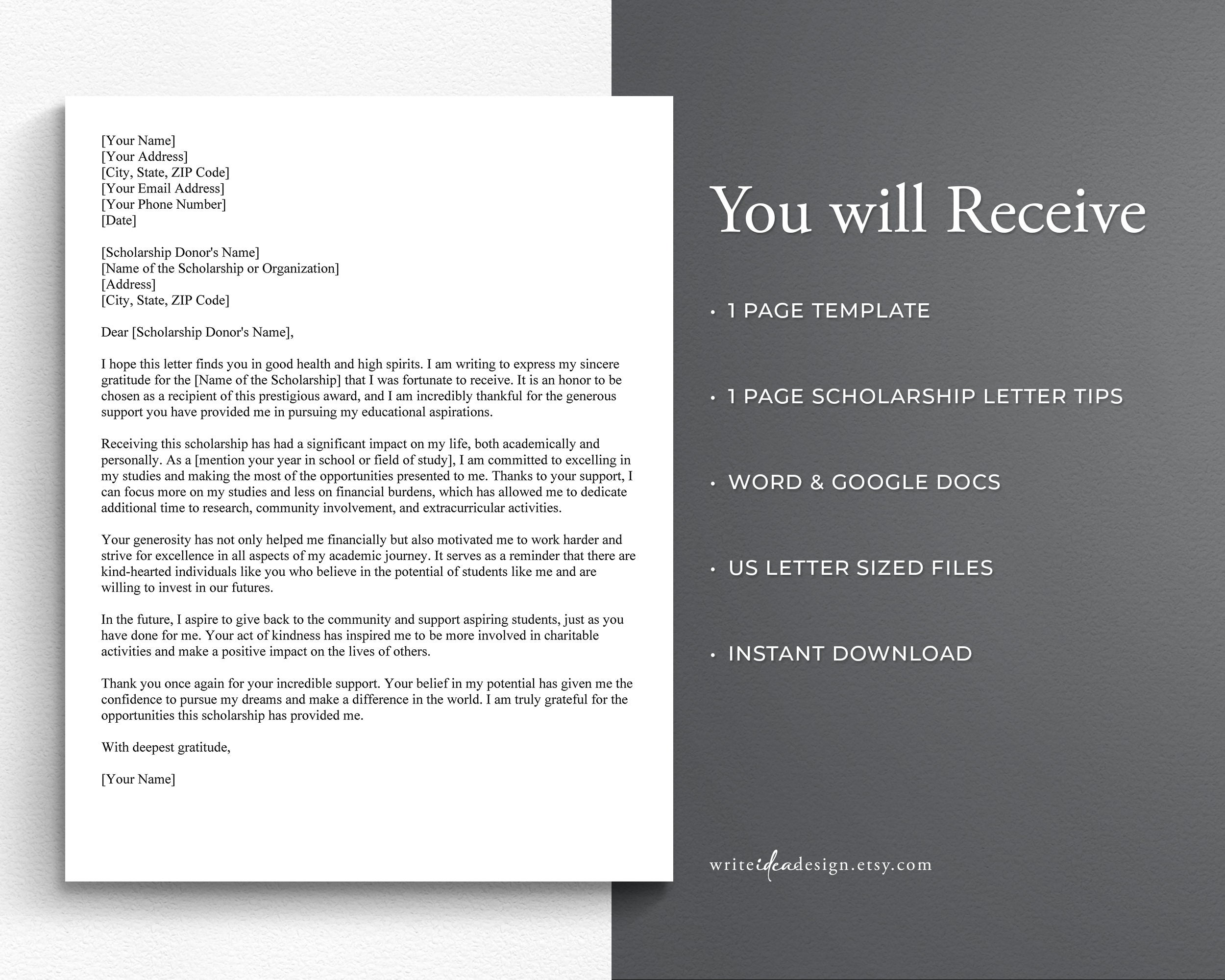 Scholarship Recipient Letter Template