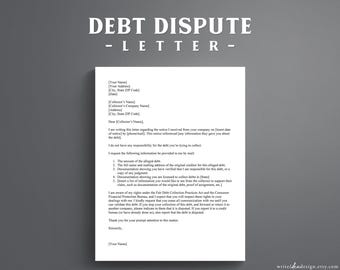 Debt Dispute Letter Template for Google Docs and Microsoft Word
