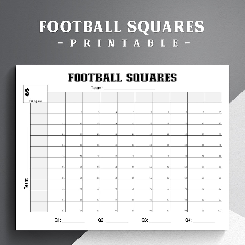 Printable Football Pool - Etsy