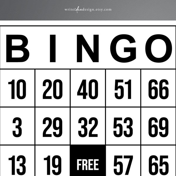 Printable Jumbo Bingo Cards - Set of 1000. Large Print Bingo. Easy-to-Read Bingo. Printable Bingo Game.