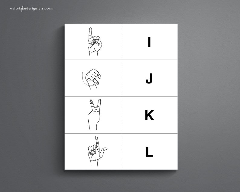 Printable sign language flash cards asl flash cards sign etsy