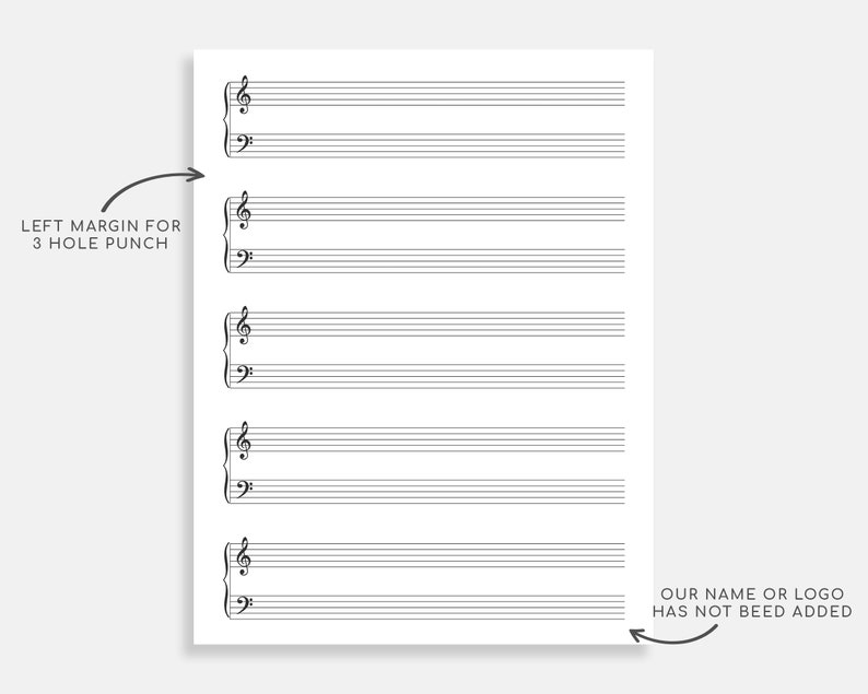 Printable Sheet Music for Letter/a4. Blank Sheet Music - Etsy Canada