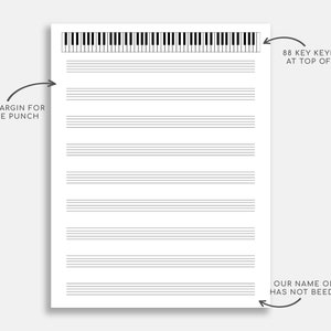 Printable Sheet Music With Piano for Letter/a4. Blank Sheet - Etsy