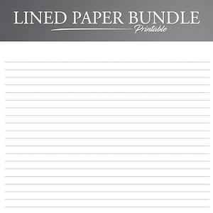 Blank Writing Page, Lined Paper No Borders Pack
