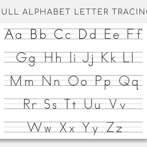 Alphabet Tracing Worksheet. Printable Trace the Alphabet. - Etsy