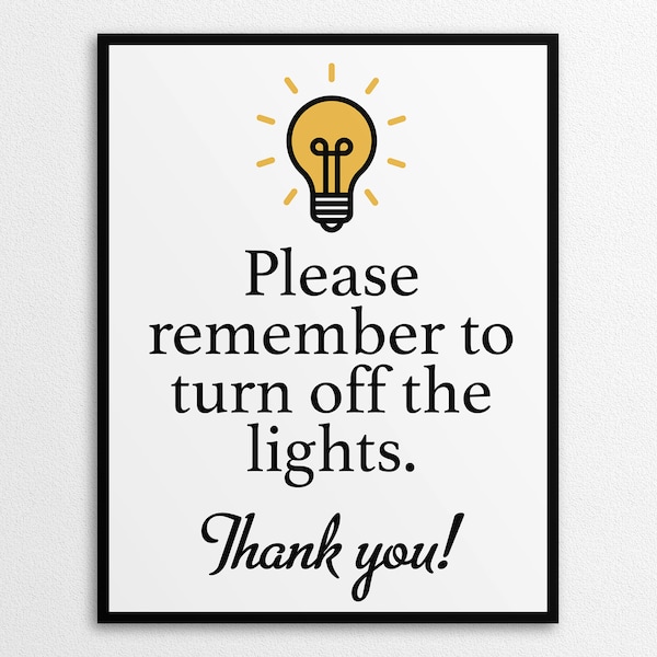 Printable Turn off the Lights Etsy