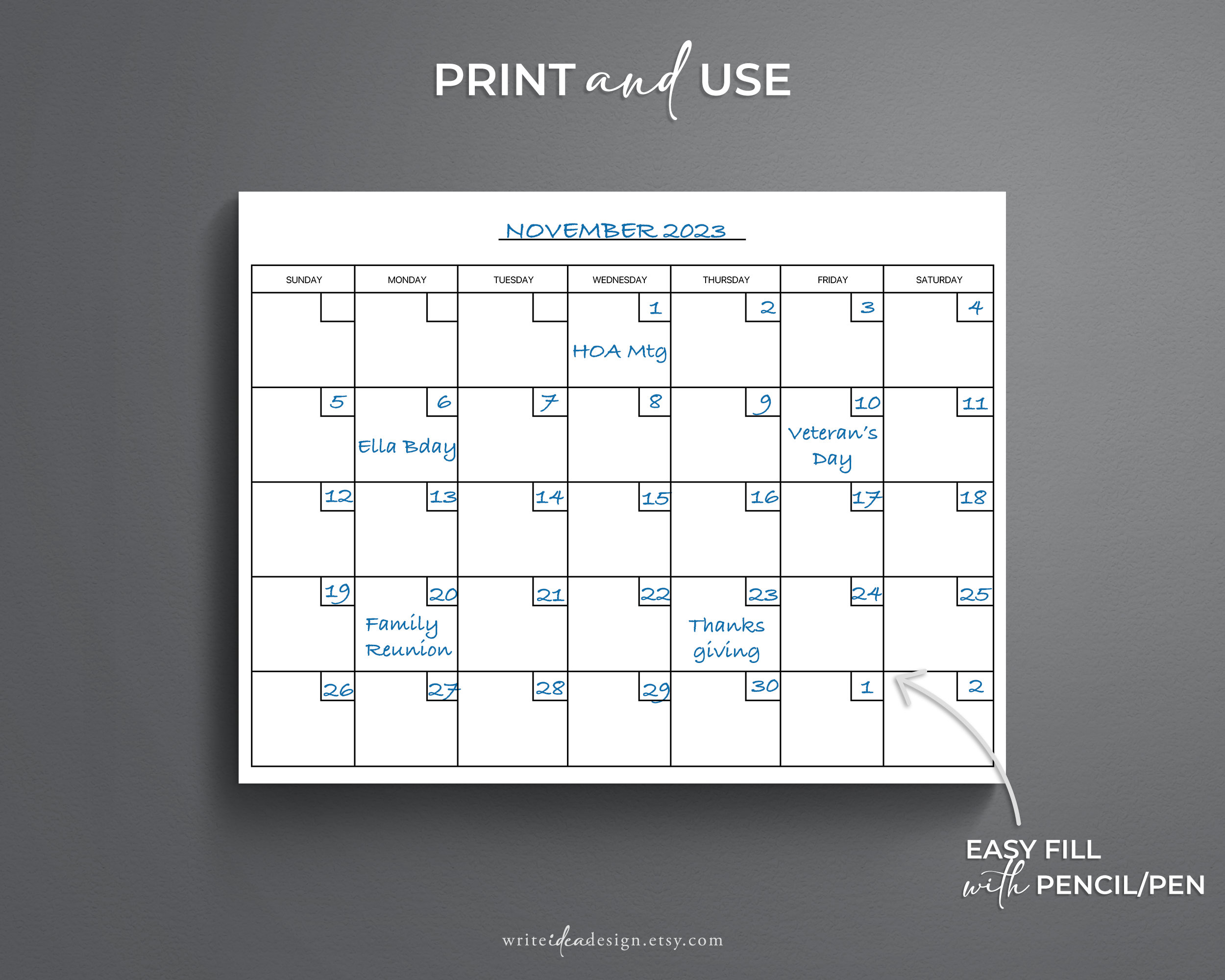Digital Calendar.pdf Blank Monthly Calendar. Printable Calendar. Digital Calendar PDF. Print ...