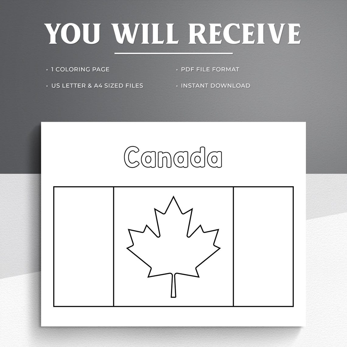 Canadian Flag Coloring Page: Educational Printable for Kids (PDF ...