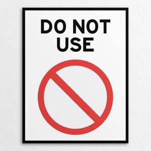 Imprimible No use Iniciar sesión en tamaños Carta de EE. UU. y A4, Descarga instantánea de PDF