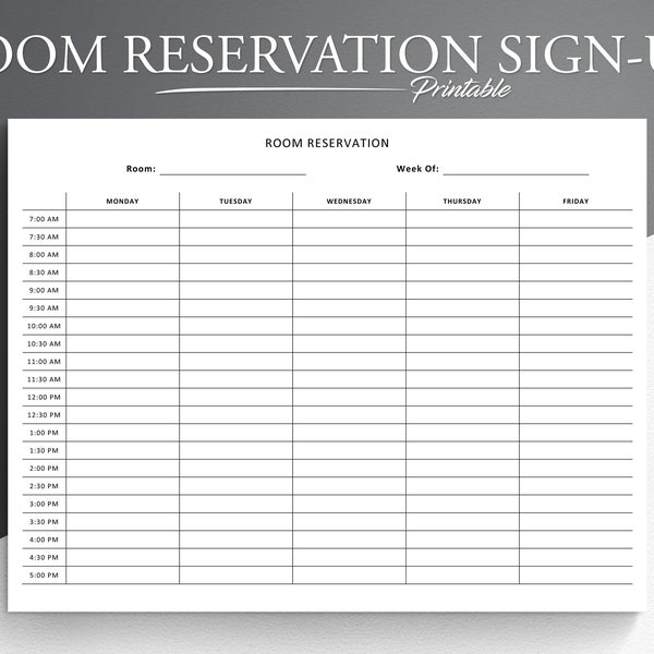 Room Reservation Sign-up PDF. Conference Room Reservation. Meeting Room Reservation. Meeting Room Schedule