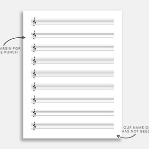 Printable Treble Clef Sheet Music for Letter/a4. Blank Music - Etsy
