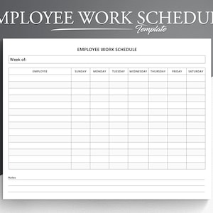 Employee Work Schedule. PDF/Google Docs. Employee Time Sheet. Employee Schedule. Employee Scheduling. Employee Organizer.