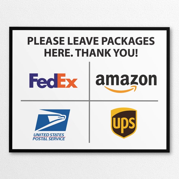 Printable Leave Packages Here Sign in US Letter and A4 Sizes, Instant Download PNG/PDF