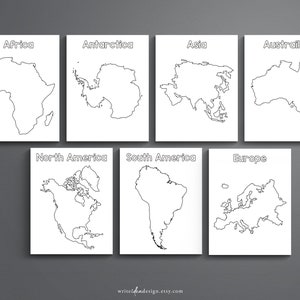 Printable Continents Coloring Pages for Kids. Geography Color Page
