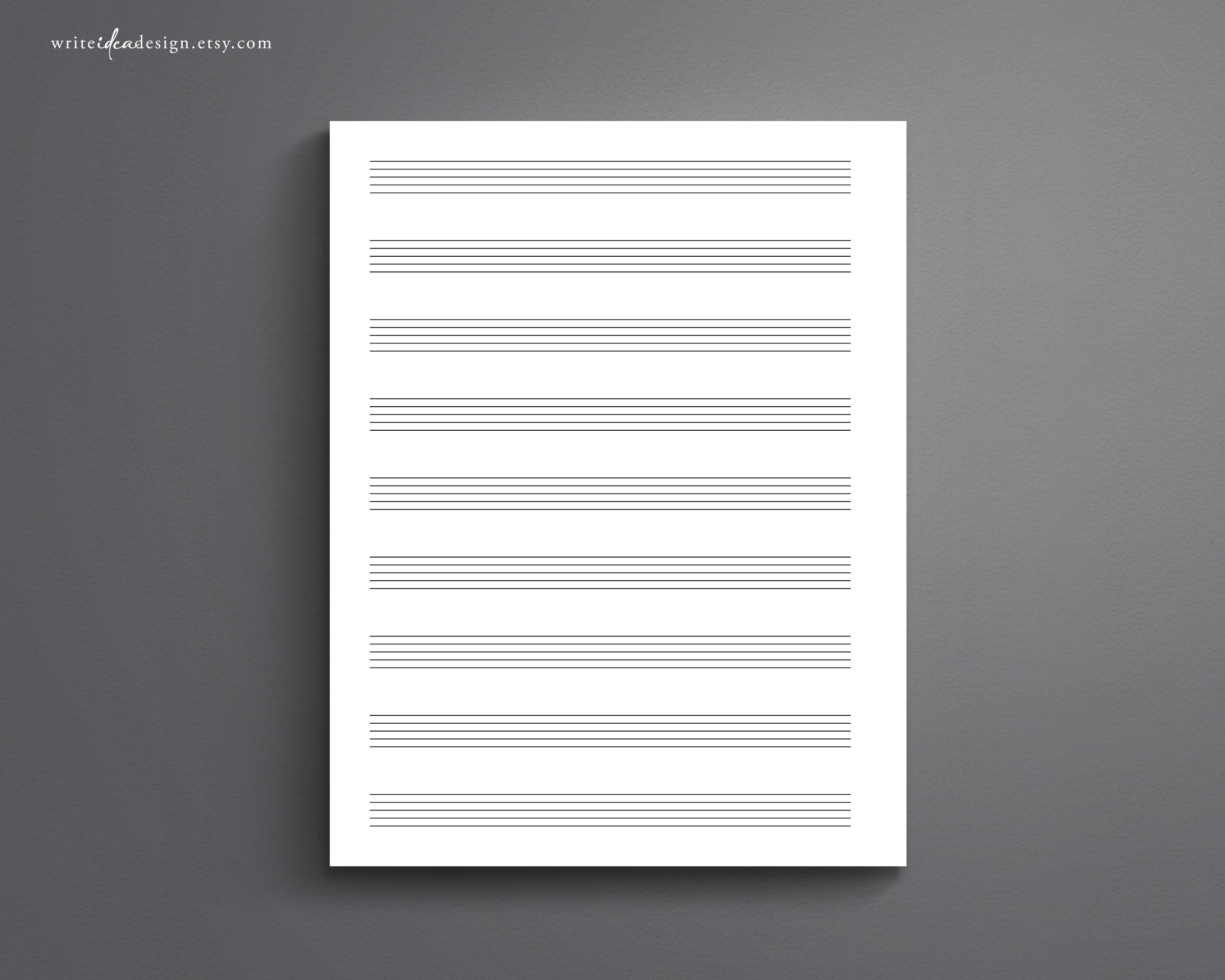 Printable Sheet Music for Letter/a4. Blank Sheet Music - Etsy UK
