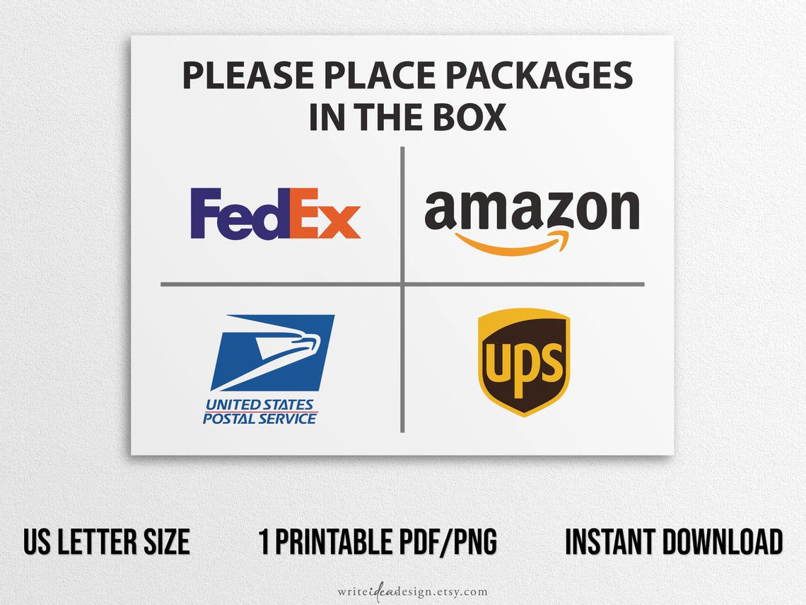 Place Delivery Notes Sign Printable Delivery Drop off Sign: Please Place Packages Here (PDF + PNG ...