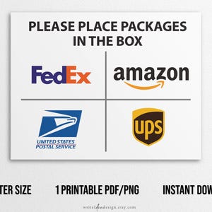 Printable Delivery Drop off Sign: Please Place Packages Here (PDF + PNG ...