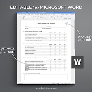 Employee Exit Interview for Google Docs/microsoft Word. - Etsy