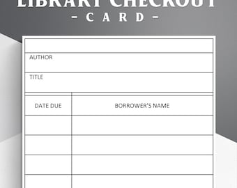 Printable Library Checkout Cards: Scrapbook Project (Digital Download)