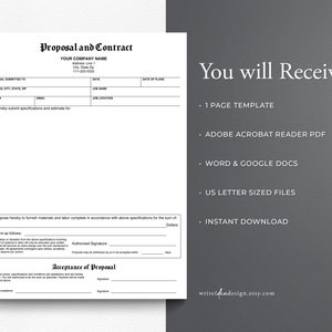 Contract Template. Pdf/google Docs/microsoft Word. Contract and ...
