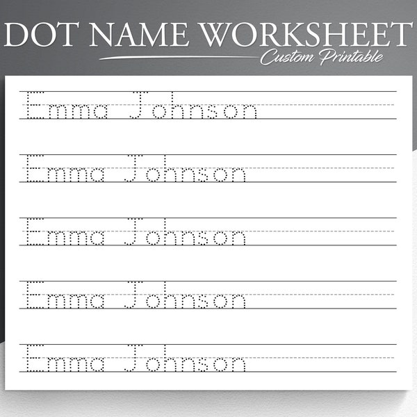 primary writing paper with dotted lines Dot Name Tracing Sheet. Dot Name Writing. Dot Name Paper Name Worksheet. Learn to write name. Handwriting Practice.