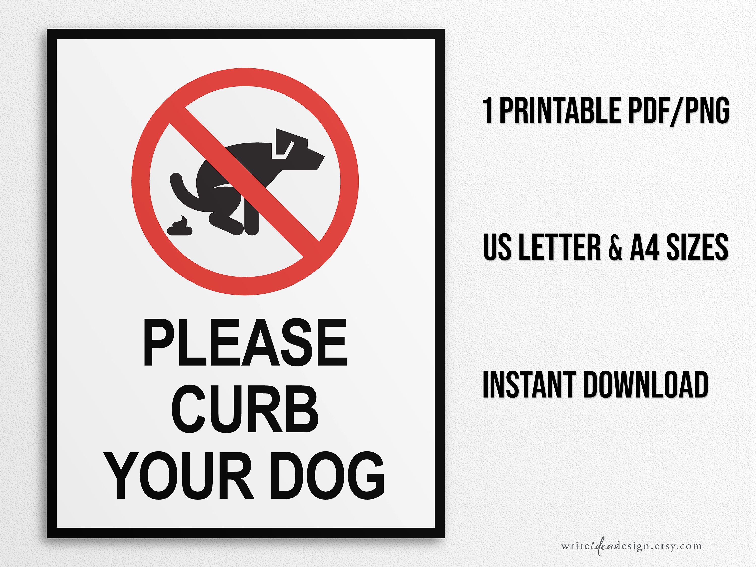 BEWARE OF DOG・PLEASE CURB YOUR DOG サイン2枚 Amazon.com: SmartSign 10 x 7 inch “Please Curb Your Dog