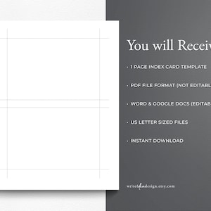 Printable 4x6 Index Card. Printable Note Cards. Printable Index Cards ...