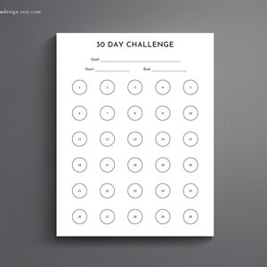 30 Day Challenge Printable. 30 Day Goal Tracker. Habit Tracker. - Etsy